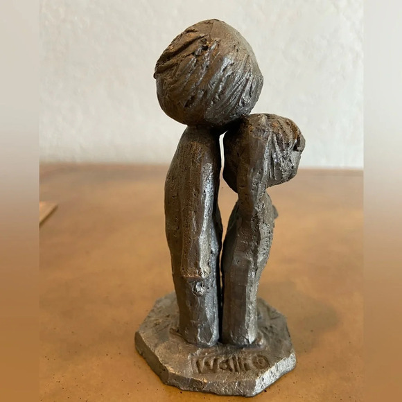 HUDSON PEWTER Walli Ortman #025 Growing 2 Children without Ruler USA - Picture 1 of 8